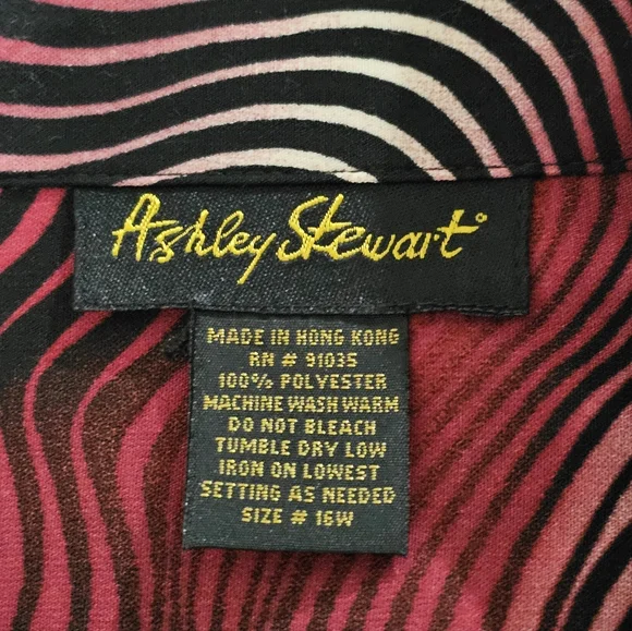 ASHLEY STEWART Women's Button-down Blouse in Hypnotic Print 16W - Picture 6 of 8